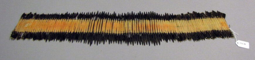 Flicker quill headband, 62 x 14.4 x 0.5 cm, collected by Ferdinand Deppe before 1837 (California) (Ethnologisches Museum Berlin)