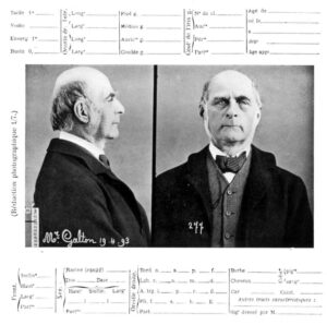 Alphonse Bertillon, Mugshot and Record of Francis Galton, 1893 (CC0)