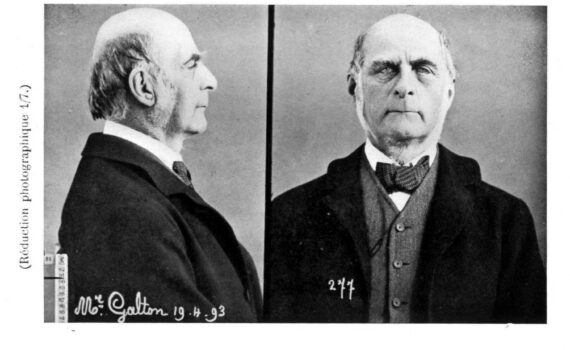 Alphonse Bertillon, <em>Mugshot and Record of Francis Galton</em>