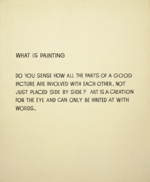 John Baldessari, What is Painting, 1966–68, synthetic polymer paint on canvas, 172.1 x 144.1 cm (The Museum of Modern Art)