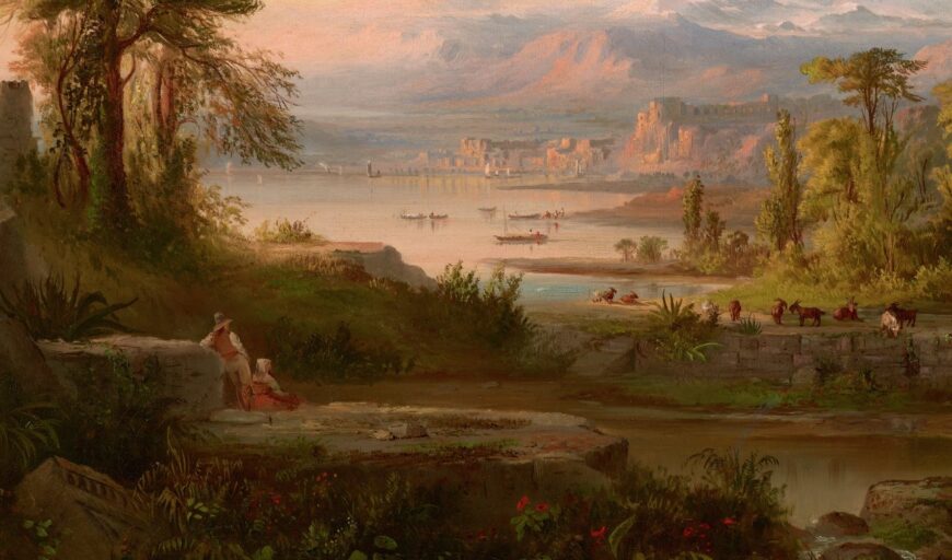 Detail, Robert S. Duncanson, A Dream of Italy, 1865, oil on canvas, 52.4 x 88.9 cm (Birmingham Museum of Art)