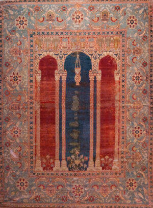 Prayer Carpet (Ottoman), 1575–90, likely Istanbul, silk (warp and weft), wool (pile), cotton (pile), 172.7 x 127 cm (The Metropolitan Museum of Art; photo: Steven Zucker, CC BY-NC-SA 2.0)
