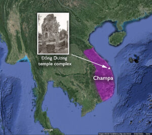Map of Champa with Đồng Dương temple, Vietnam (underlying map © Google)