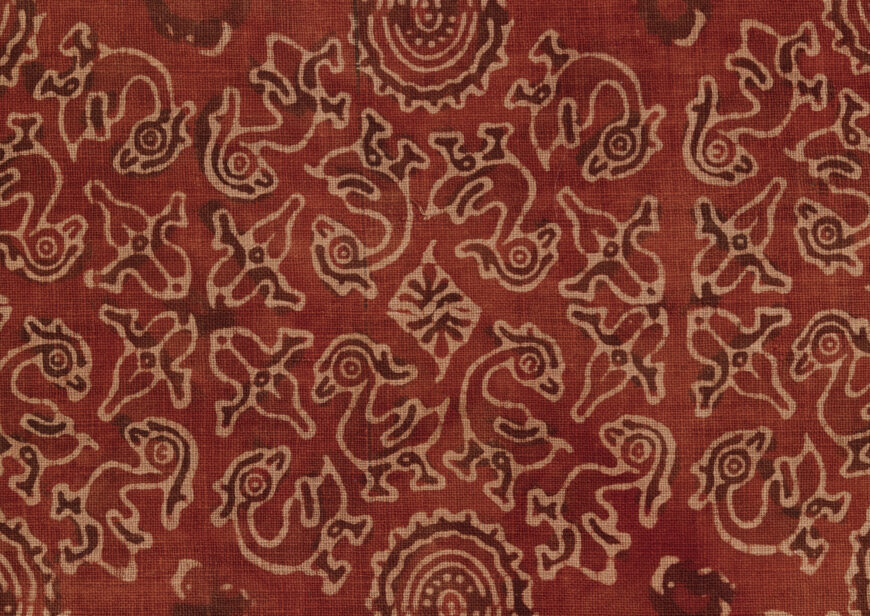 Hamsa design (detail), textile with sacred goose (hamsa) design, 15th–early 16th century (Gujarat, for Indonesian Market), cotton, 103.5 x 481.3 cm (The Metropolitan Museum of Art, New York)