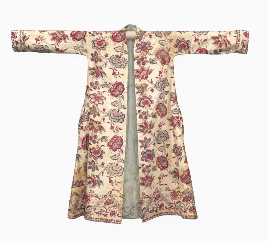 Man's Morning Coat, 1700–50 (Mughal empire, India, for French market) cotton, gold leaf, 142 x 172 cm (The Cleveland Museum of Art)