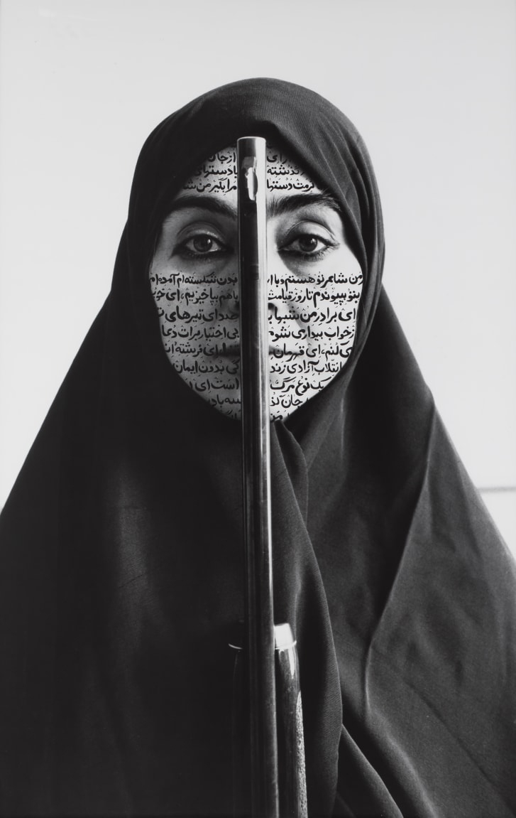 Shirin Neshat, Rebellious Silence, Women of Allah series, 1994, ink and black and white print on RC paper (courtesy Barbara Gladstone Gallery, New York and Brussels) © Shirin Neshat