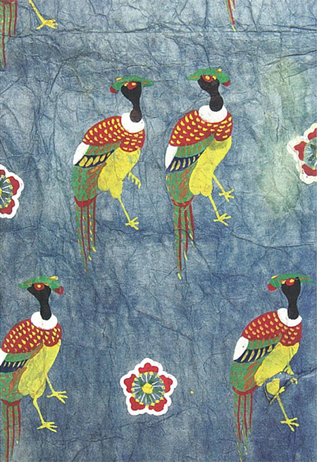 Detail showing pheasant and ihwa motifs, jeogui (paper model), early 20th century, 154.5 x 28 cm, National Folklore Cultural Heritage 67 (National Museum of Korea)