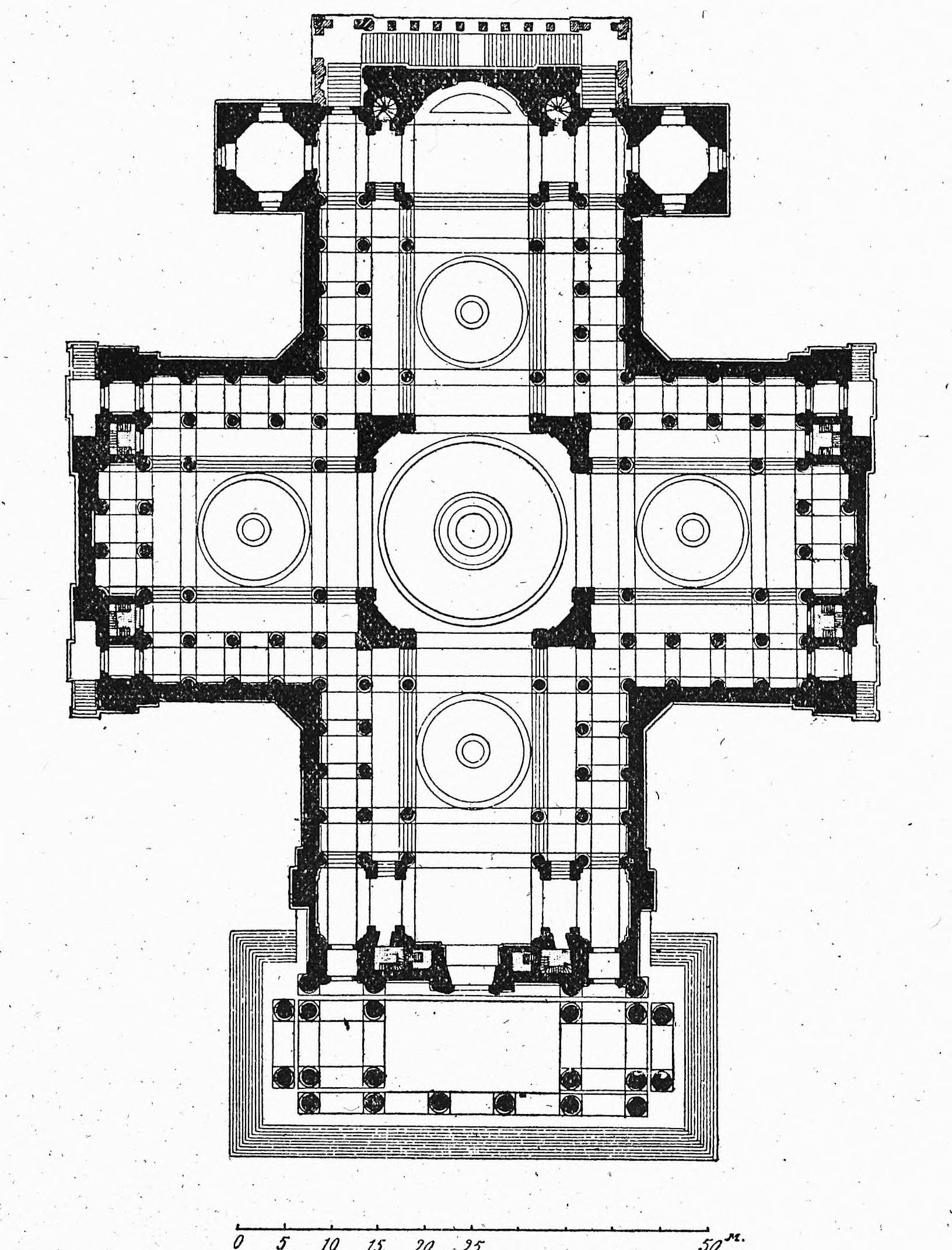 Plan, Jacques-Germain Soufflot, Church of Ste-Geneviève (now Le Panthéon), 1755–90, Paris, France (University of Michigan)