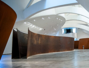 Richard Serra, Snake, 2005, "The Matter of Time" sculptures in the "boat gallery" (Guggenheim Museum Bilbao)