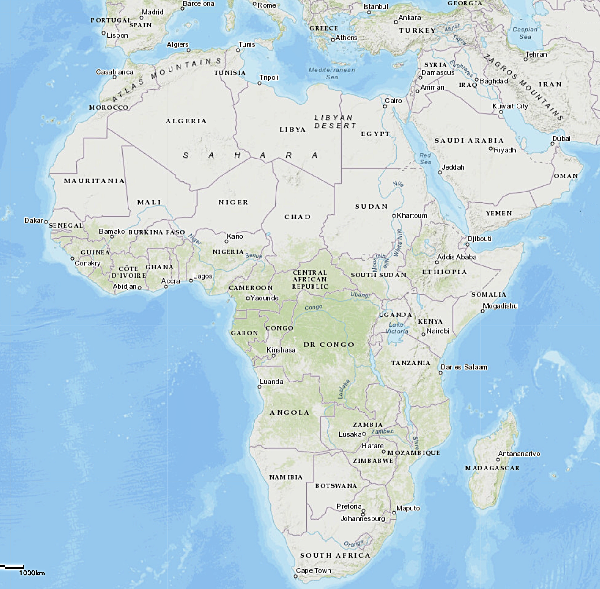 Map of Africa (Harvard WorldMap)