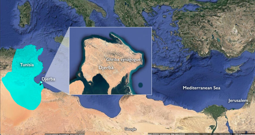 Island of Djerba, Tunisia (underlying map © Google)
