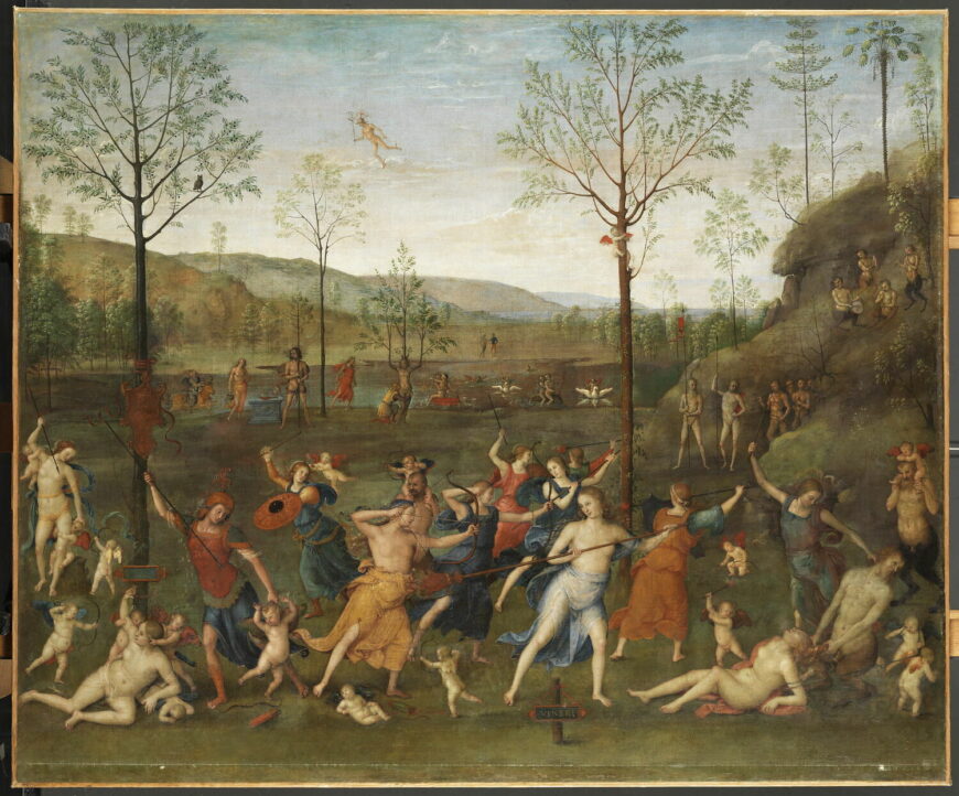 Perugino, The Battle of Love and Chastity, c. 1500–25, tempera on canvas, 160 x 191 cm (Musée du Louvre, Paris)