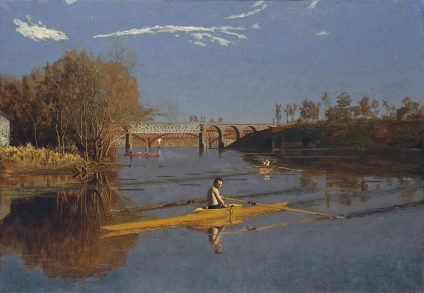 Thomas Eakins, The Champion Single Sculls (Max Schmitt In A Single Scull), 1871, oil on canvas, 81.9 x 117.5 cm (The Metropolitan Museum of Art, New York)