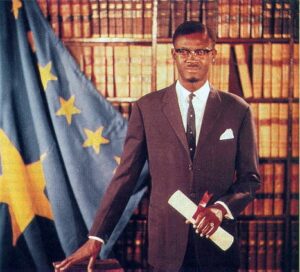 Official Congo government portrait of the Prime Minister of the Democratic Republic of the Congo, Patrice Lumumba, 1960