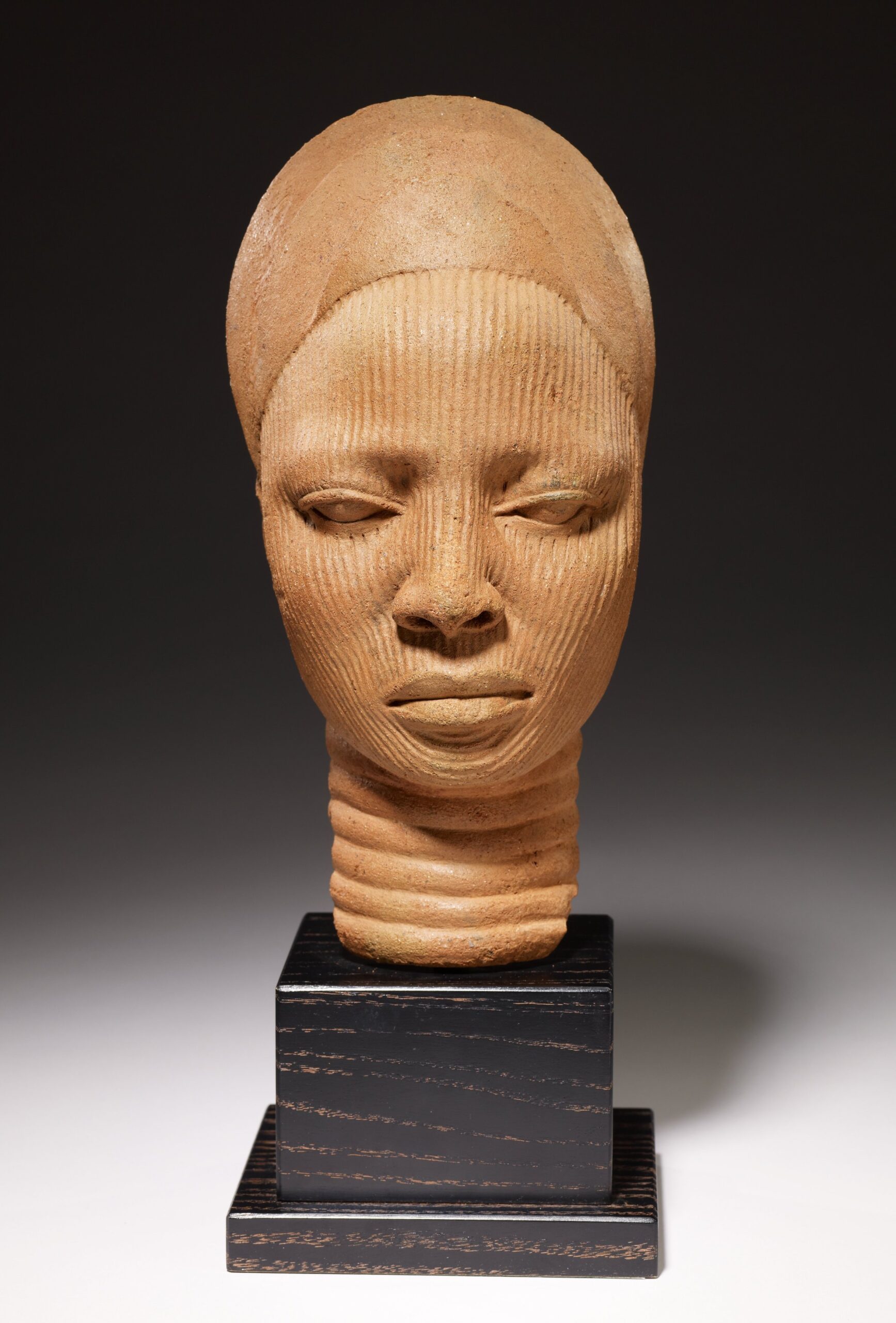 Shrine head, 12th–14th century (Yoruba, Nigeria), terracotta, 31.1 x 14.6 x 18.4 cm (Minneapolis Institute of Art)