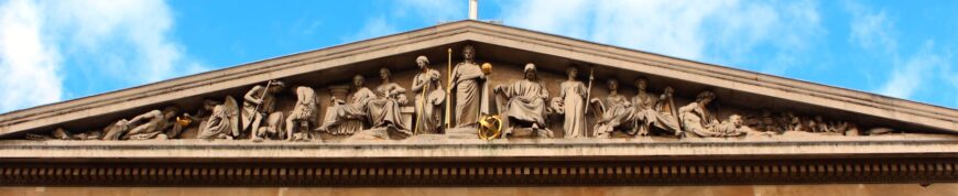 Richard Westmacott, The Rise of Civilisation, Pediment of British Museum, built 1845–51, The British Museum, London, designed in 1823 and completed in 1857 (photo: Justin Ennis, CC BY 2.0)