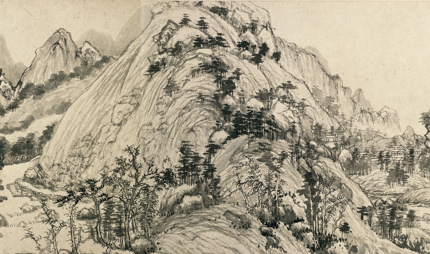 “The Master Wuyong Scroll,” Huang Gongwang, Dwelling in the Fuchun Mountains, 1350, handscroll, ink on paper, 33 x 636.9 cm (National Palace Museum, Taipei)
