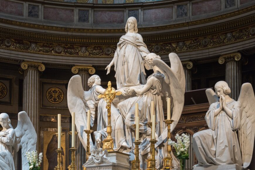 Carlo Marochetti, Mary Magdalene Exalted by Angels, 1841, 449 cm, marble, Church of La Madeleine, Paris (Photo: xiquinhosilva, CC BY 2.0)