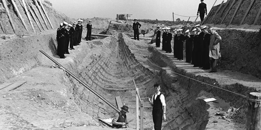 Excavation of the Sutton Hoo ship burial, 1939, photographed by Barbara Wagstaff (© The Trustees of the British Museum, London)