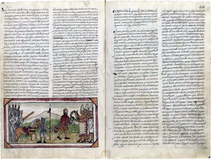 Diego Durán, Historia de las Indias de Nueva España e islas de la tierra firme (manuscript), 1579, 28 x 19 cm, p. 214 (Biblioteca Nacional de España, Madrid)