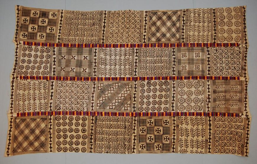 Cloth, 1968 (Asante people), stamped and embroidered cotton, 221 x 140 cm (© The Trustees of the British Museum, London)