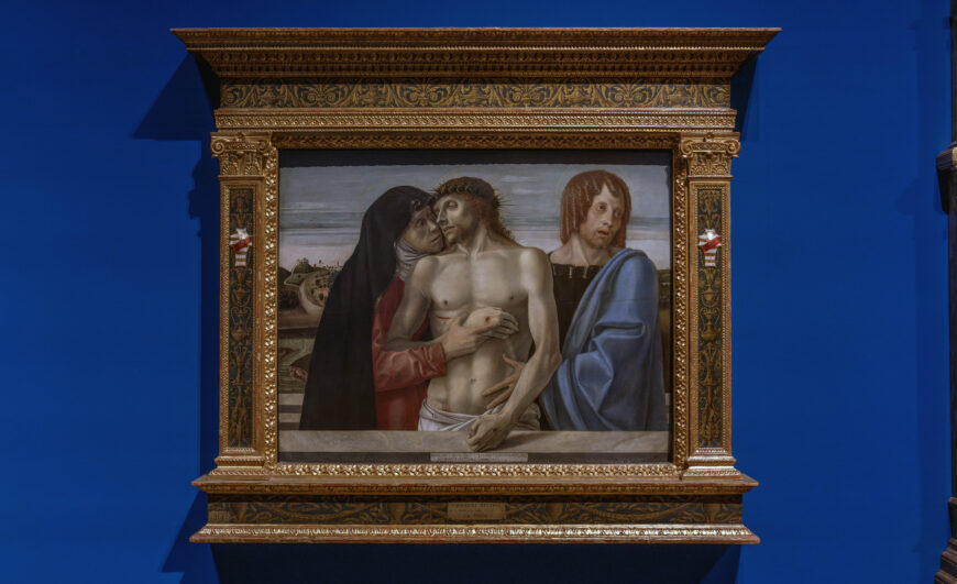 Giovanni Bellini, Pietà (also called the Brera Pietà), c. 1460, tempera on panel, 86 x 107 cm (Brera Pinacoteca, Milan; photo: Steven Zucker, CC BY-NC-SA 2.0)