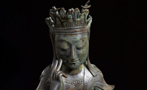 Gilt-bronze pensive bodhisattva (National Treasure 78)