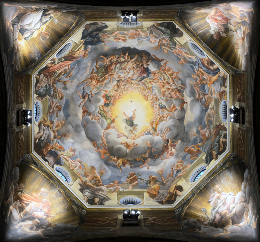 Correggio, Assumption of the Virgin, 1526–30, fresco, 35' 10" x 37' 11" (Parma Cathedral, Parma, Italy; photo: Livioandronico2013, CC BY-SA 4.0)