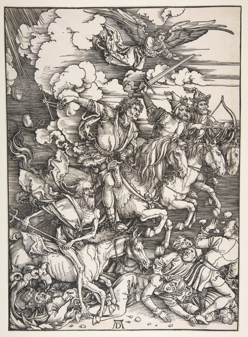 Albrecht Dürer, The Four Horsemen of the Apocalypse, 1498, woodcut, 38.8 x 29.1 cm (The Metropolitan Museum of Art, New York)