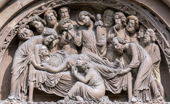 Death of the Virgin, South portal, Strasbourg Cathedral