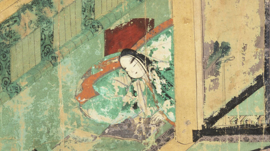 Ukifune (detail), Genji Monogatari Emaki (scroll), c. 1130, ink and color on paper, 22 x 23 cm (Tokugawa Art Museum, Nagoya)