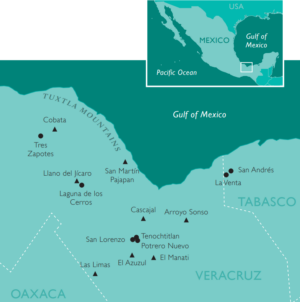 Map of Olmec population centers (photo: Minerva Magazine)