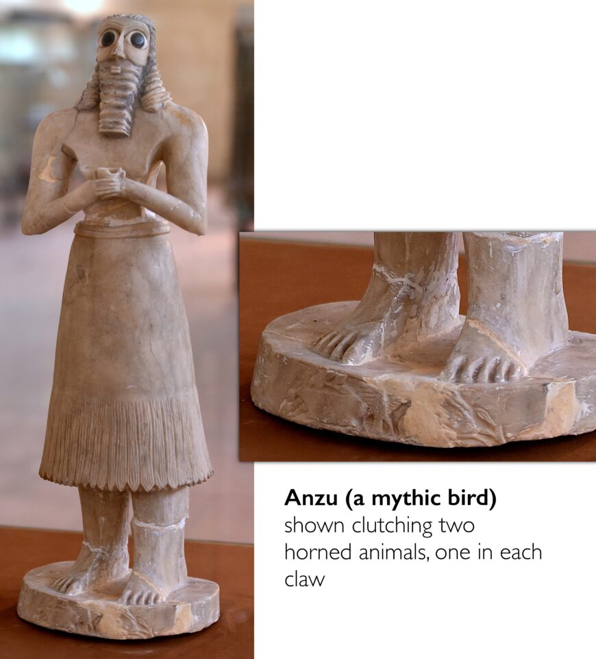 Feet and base (detail), Votive figure from the Square Temple at Eshnunna (modern Tell Asmar, Iraq), c. 2900–2350 B.C.E. (Early Dynastic period) (The Iraq Museum, Baghdad; photo: Dr. Osama Shukir Muhammed Amin, CC BY-SA 4.0)