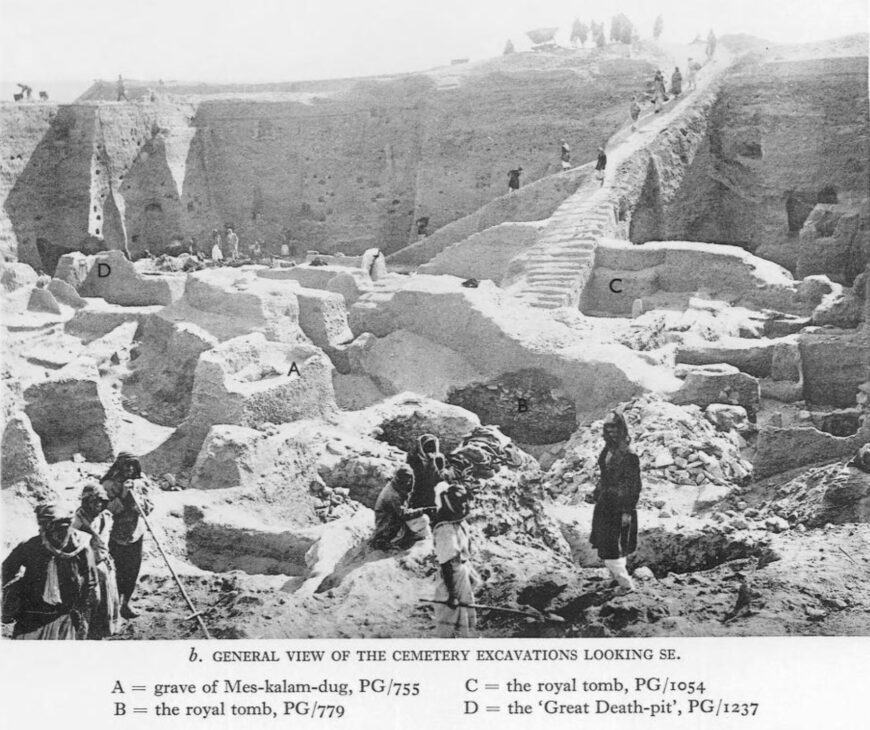 Sir Leonard Woolley, Ur Excavations, volume II, The Royal Cemetery, Plates (British Museum, London and The University Museum, Philadelphia, 1934), plate 8 (available via the Internet Archive)