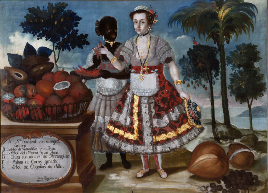Vicente Albán, Noblewoman with a Black Slave, 1783, oil on canvas, 80 x 109 cm (Museo de América, Madrid)