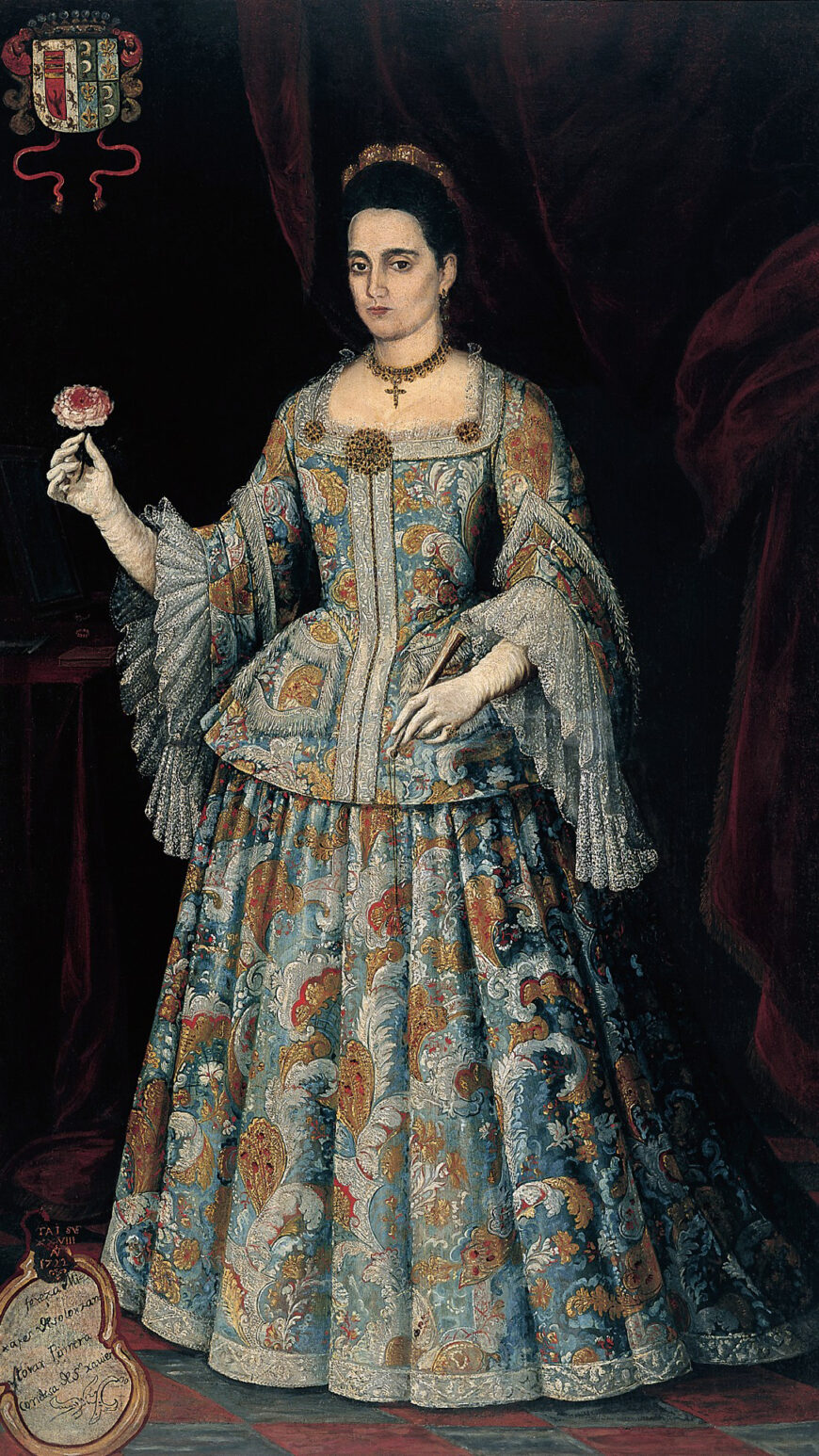 Unidentified artist, Portrait of Doña Teresa Mijares de Solórzano y Tovar, after 1732, oil on canvas, 194 x 111.5 cm (Galeria de Arte Nacional, Caracas)