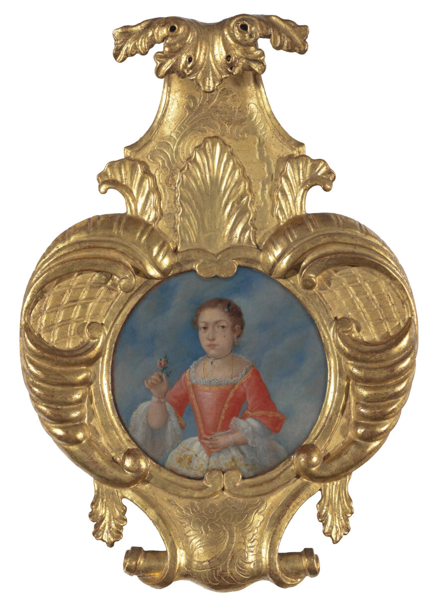 Diego Antonio de Landaeta, Portrait of Petronila Méndez, 1763 (Caracas, Venezuela), oil on panel, 6.5 x 7 5/8 inches (Collection of the Carl & Marilynn Thoma Foundation)