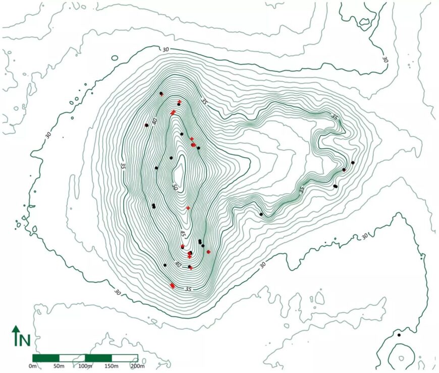 Topographical map of Mound A (photo: Diana Greenlee, University of Louisiana at Monroe)