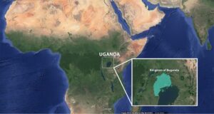 Map of the Kingdom of Buganda in Uganda (underlying map © Google)