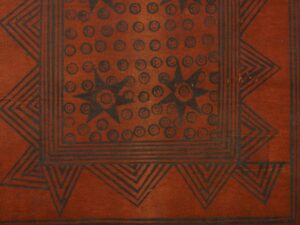 Triangle, circle, and star pattern (detail), Barkcloth, 1930 (Baganda people), stenciled bark, 249 x 210 cm (© The Trustees of the British Museum, London)