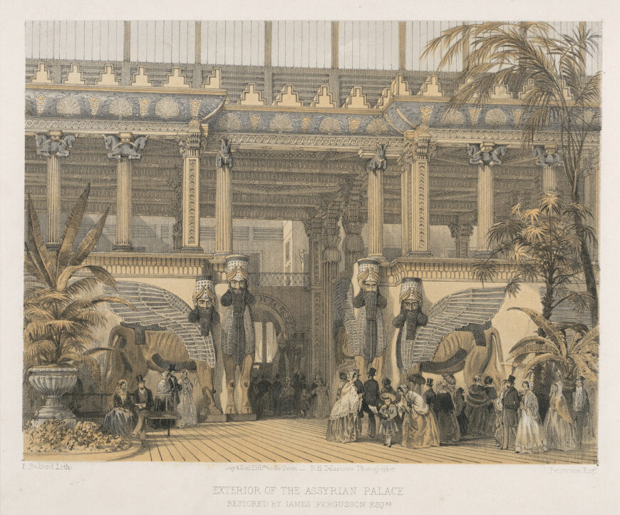 Francis Bedford, “Exterior of the Assyrian Palace” from Views of the Crystal Palace and Park, Sydenham (London: Day and Son, 1854) (Yale Center for British Art, New Haven)