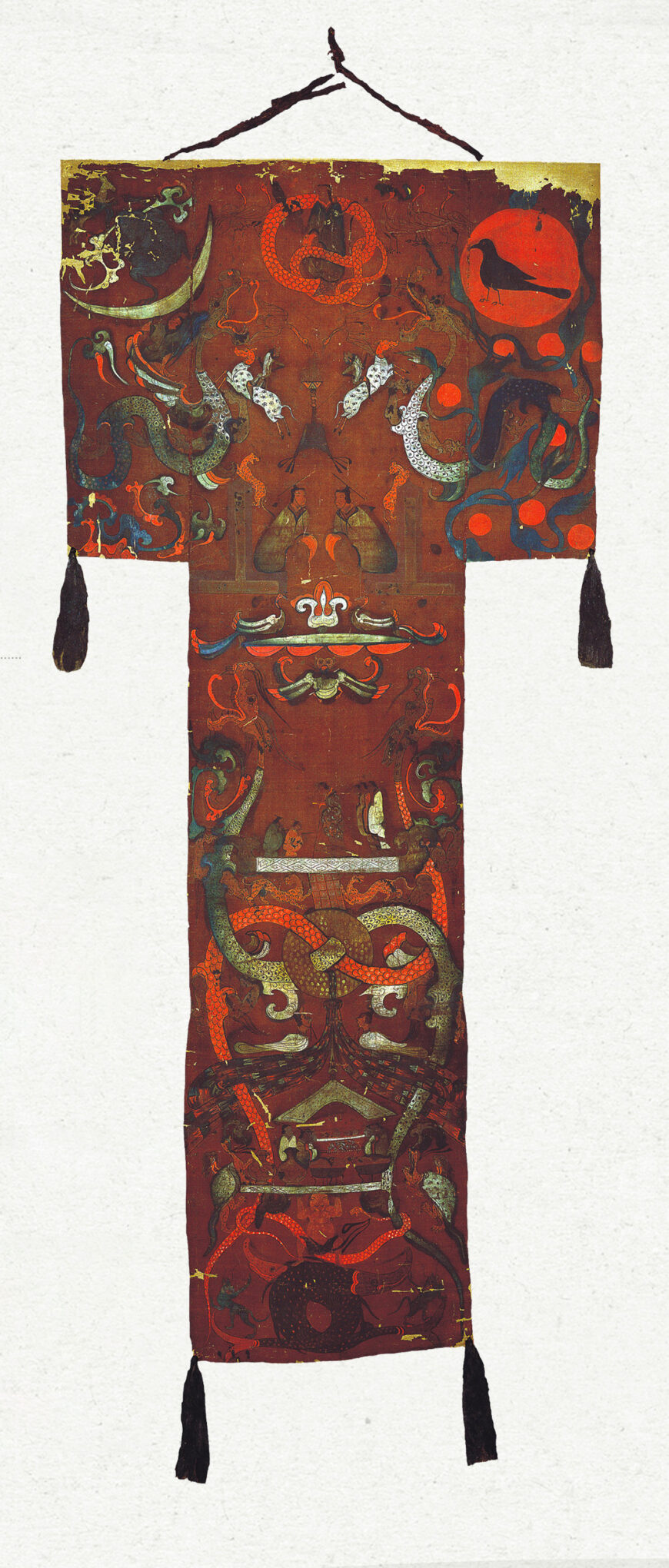 Funeral banner of Lady Dai (Xin Zhui), 2nd century B.C.E., silk, 205 x 92 x 47.7 cm (Hunan Provincial Museum, Changsha)