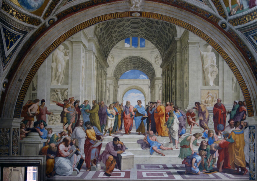 Raphael, School of Athens, fresco, 1509–11 (Stanza della Segnatura, Papal Palace, Vatican; photo: Steven Zucker, CC BY-NC-SA 4.0)