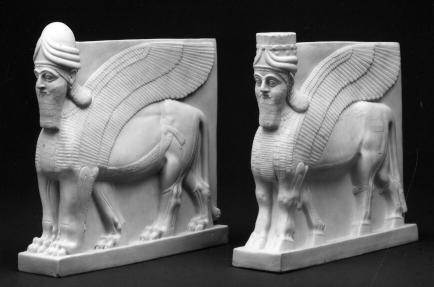 Aaron Hays, Parian Book-ends in the form of a winged, human-headed bull, Parian porcelain, 22 cm high(© The Trustees of the British Museum, London)