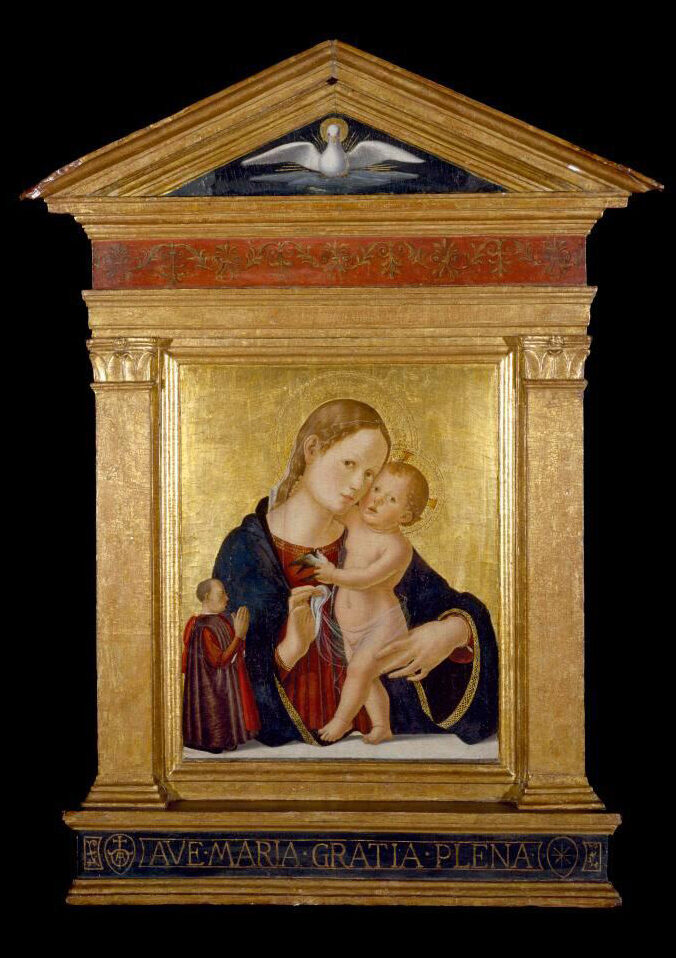 Antoniazzo Romano, Virgin and Child with a Donor, c. 1480, tempera and gold leaf on panel, 47.1 x 37.8 cm (Museum of Fine Arts, Houston)