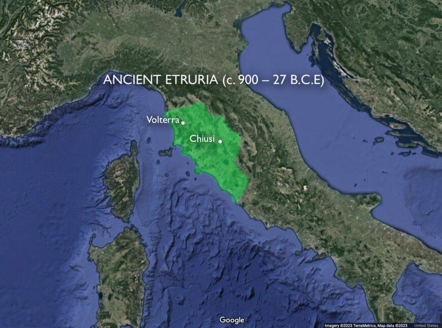 Ancient Etruria (underlying map © Google)