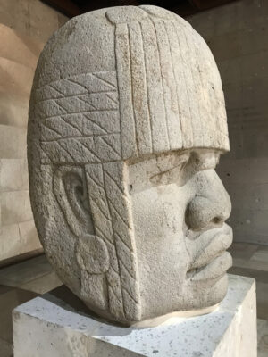 San Lorenzo Head 4, before 900 B.C.E. (Olmec), basalt, 1.78 x 1.17 x .95 m (Museo de Antropología de Xalapa)