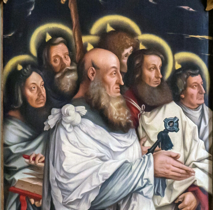 Saint Paul and other apostles (detail), Hans Baldung (Grien), open left panel, Freiburg Altarpiece, 1516, oil on wood panel, 253 x 232.4 cm (Freiburg im Breisgau Münster)