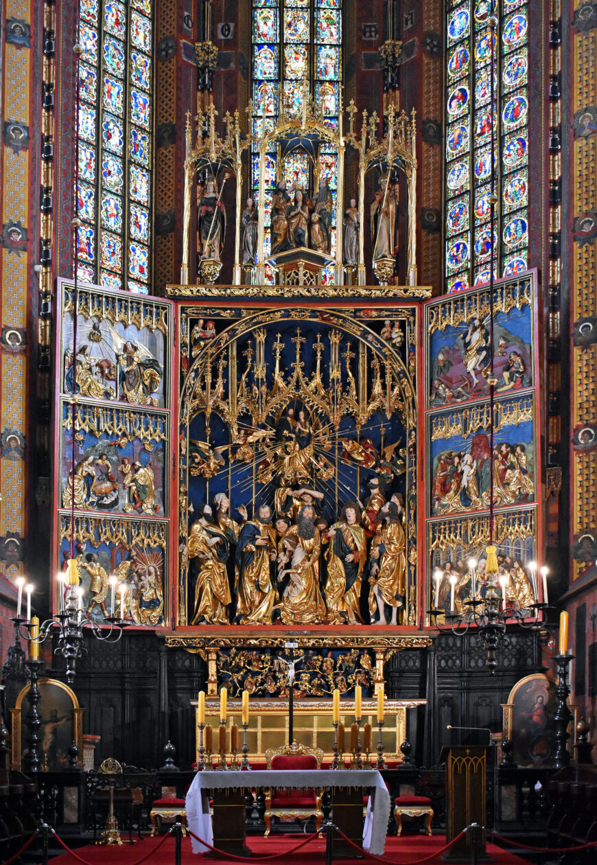 Veit Stoss, Saint Mary’s Altar, completed 1489, limewood (Saint Mary's Basilica, Kraków)