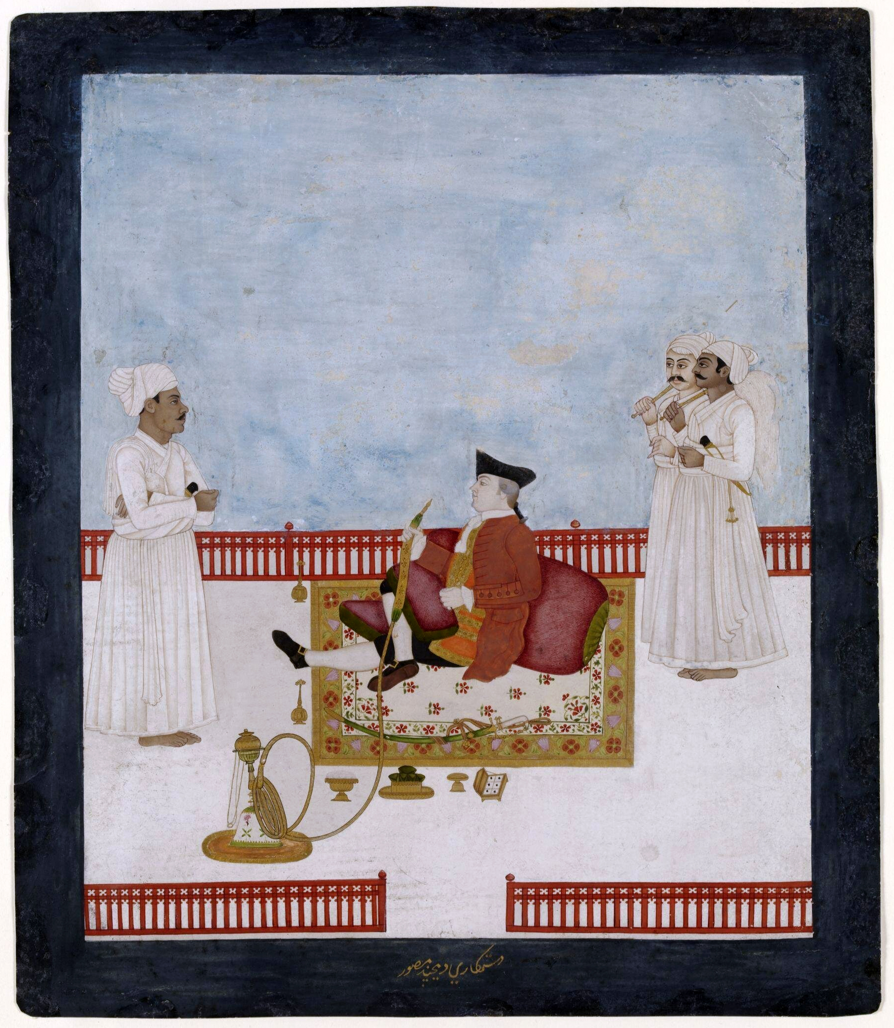 Dip Chand, Portrait of East India Company official (likely William Fullerton), c. 1760–64 (Murshidabad, India), opaque watercolor on paper, 26.2 x 22.6 cm (Victoria & Albert Museum, London)